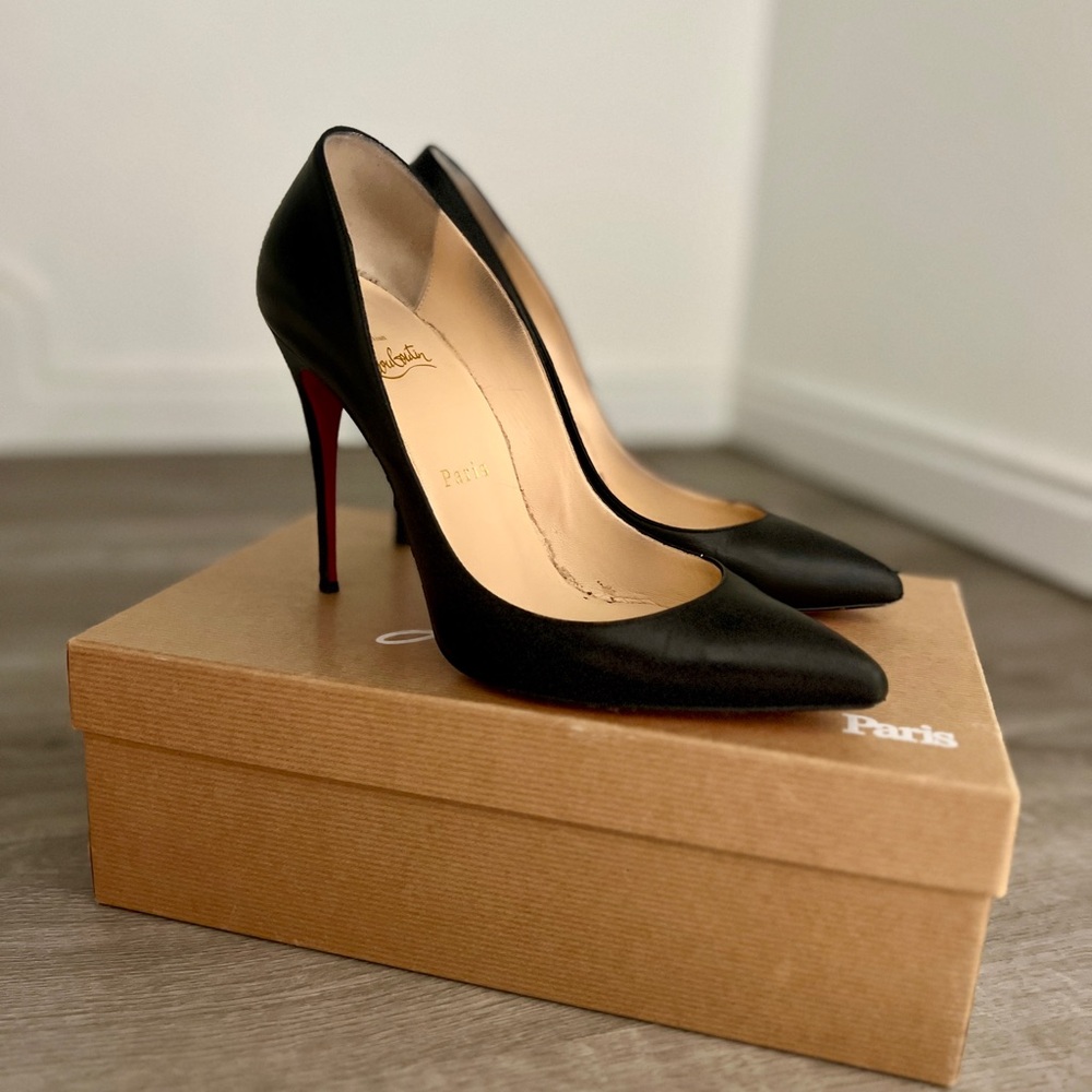 Christian Louboutin Pigalle Follies Heels, Black, 100mm, US7/EU 38 - GUC